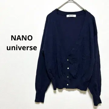 나노 유니버스 네이비 V넥 긴팔 가디건 레이온 프리 사이즈