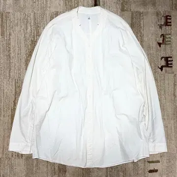 FIRMUM 러프 코튼 모슬린 노카라 셔츠