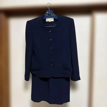 여성용 수트 상하의 세트 네이비