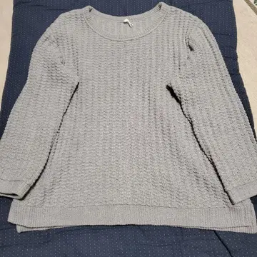 하기와라 긴팔 니트 면 100% 그레이