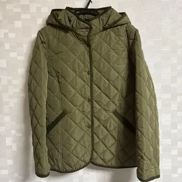 BEEMS HEART 퀼팅 자켓 올리브 그린 후드 부착