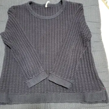 하기와라 긴팔 니트 면 100% 네이비 컬러