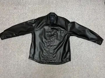 nano 블랙 합성 피혁 자켓