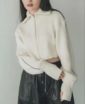 UNITED TOKYO WEB 한정판 오버 칼라 집업 니트 워셔블