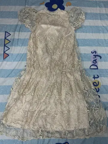Aqua 크림색 레이스 드레스 M 사이즈