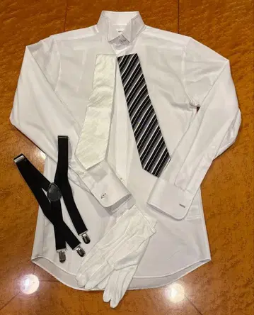 결혼식 아버지 신랑 모닝 수트 연미복용 윙카라 셔츠 잡화 세트