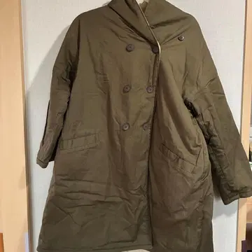 Samansa Mos2 더블 버튼 후드 부착 다운 자켓