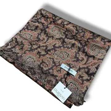 미사용 택 포함 D'URBAN 실크 스톨 페이즐리 올 패턴 브라운 계열