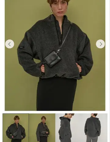 yenn 하프 지퍼 자켓 차콜