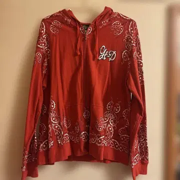 Harley Davidson 자수 레드 후드티