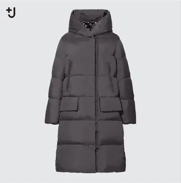 유니클로 +j 울트라 라이트 다운 롱 코트 다크 그레이