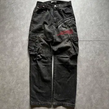 piko grunge cargo pants y2k gray black
