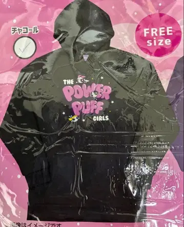 파워퍼프걸 후드 맨투맨 차콜 프리 사이즈