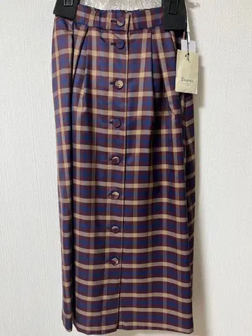 Diagram 그레이스 콘티넨탈 체크 플레어 스커트 보르도