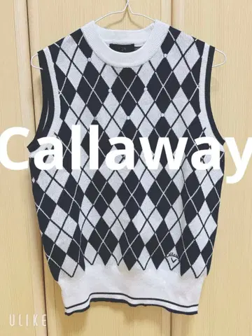 Callaway 아가일 무늬 베스트 니트 M