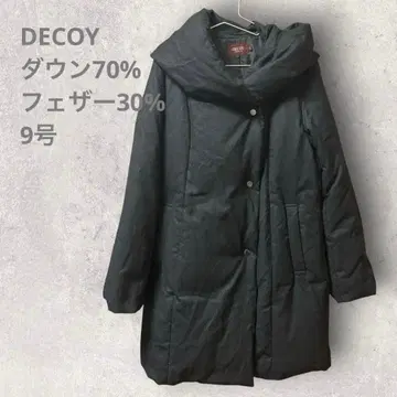 [ 새상품급 ] 데코이 페더 다운 코트 9호 차콜 그레이 후드 부착