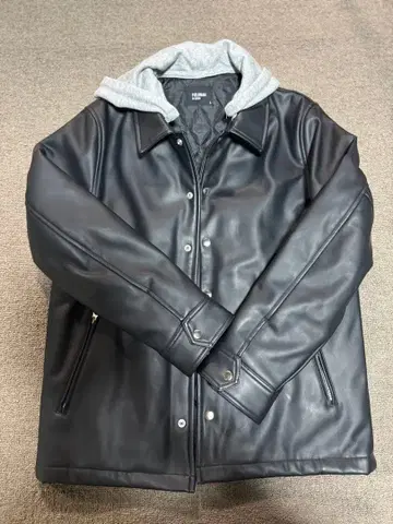 FIELDMAN BY EDWIN 후드 부착 가죽 자켓 L 사이즈