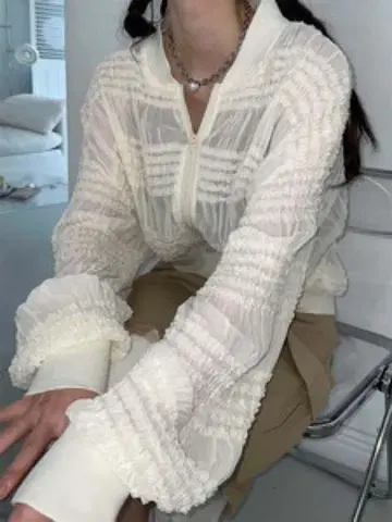 kim9hope 시스루 프릴 점퍼