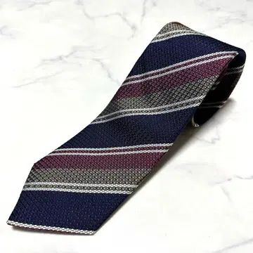 미사용급 새상품급 바니스 뉴욕 넥타이 스트라이프 네이비 계열 실크