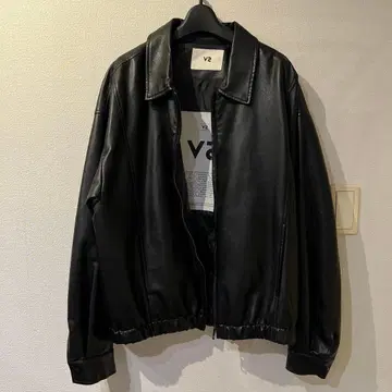 V2 인조 가죽 봄버 자켓
