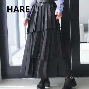 하레 HARE 아지메 믹스 플리츠 스커트