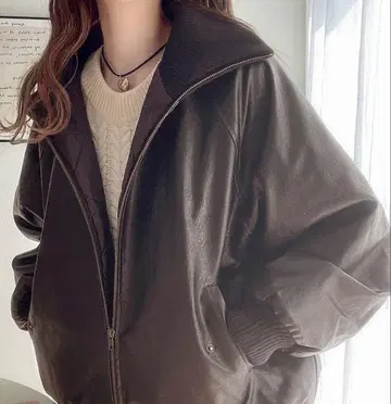 Java 인조 가죽 오버 사이즈 자켓
