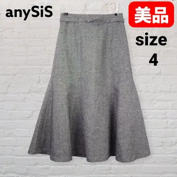 ANY SiS 플레어 롱 스커트 그레이 트위드 13호 상당 키레이메