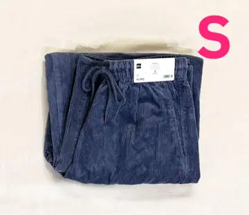 GU 코듀로이 배럴 레그 이지 팬츠 S 사이즈 블루 새상품 지유