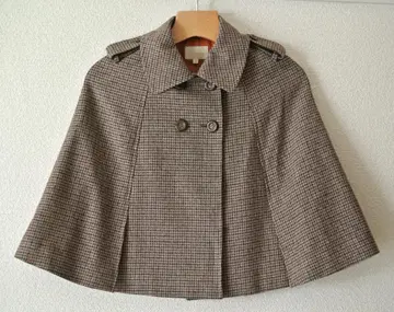 Harriss 사이즈 36 트위드 케이프 코트 판초 체크