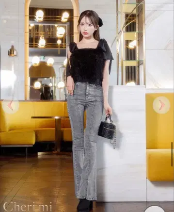 셰리미 Cherimi 슬림 레그 스트레치 플레어 데님 M