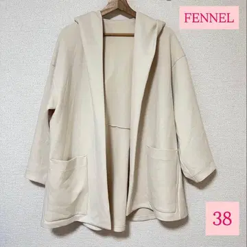 새상품급 FENNEL 판넬 컷 가디건 후드 부착 화이트 38