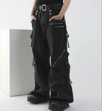 데님 카고 팬츠