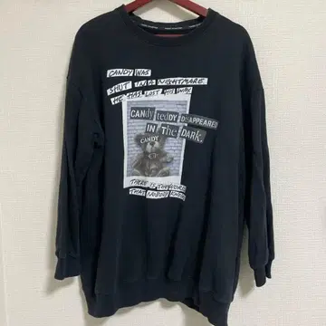 캔디스트리퍼 CANDY TEDDY 디자인 맨투맨 블랙 사이즈 2