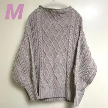 더스티 핑크 케이블 짜임 오버 사이즈 니트 넉넉하고 귀여운