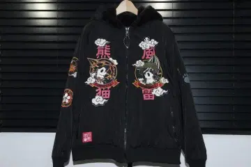 PANDIESTA 팬디에스타 풍신뇌신 인조 모피 블루종 블랙 블랙