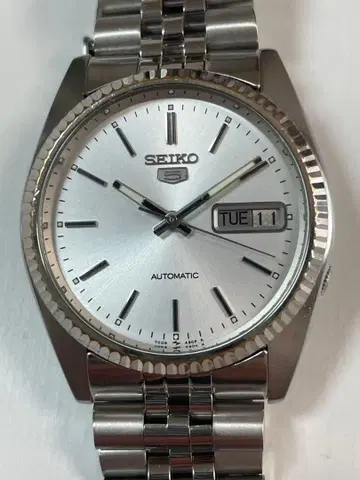 SEIKO 5 자동 와인딩 손목시계 플루티드 베젤