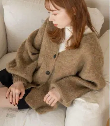 hinari W 자카드 니트 가디건