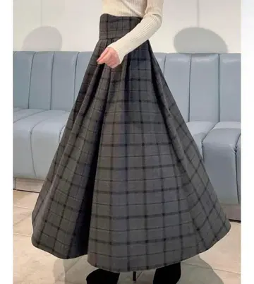 새상품급 RESEXXY 체크 코르셋 스커트 블랙 M