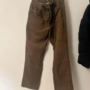 브라운 코듀로이 팬츠 허리 조절 가능