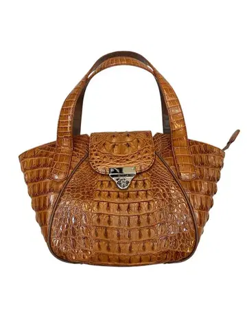 빈티지 크로커다일풍 핸드백 브라운