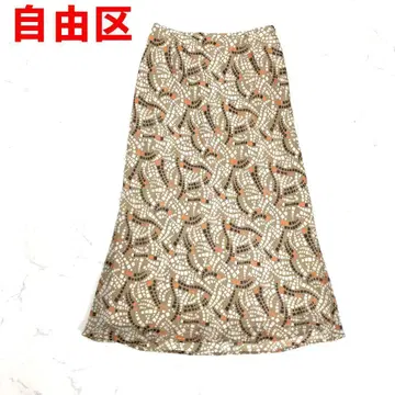 A6441 자유구 롱 스커트 플레어 머메이드 안감 있음 베이지 36