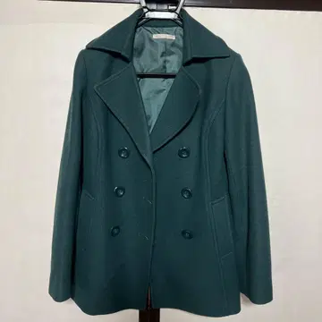 울 피 코트 다크 그린