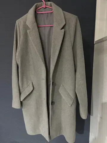 그레이 울 혼방 체스터 코트