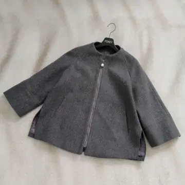 숏 기장 A라인 코트 그레이 지퍼 한국