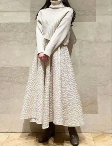 [ 새상품급 ] 스나이델*스커트만*아지메 숏 니트 콤비 원피스