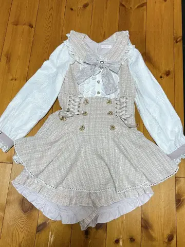 리즈리사 메시지 리본 트위드 셋업