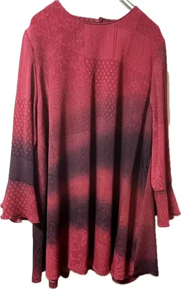 시선당 BY HITOSHI 튜닉 블라우스 빨간색 크레이프 원단