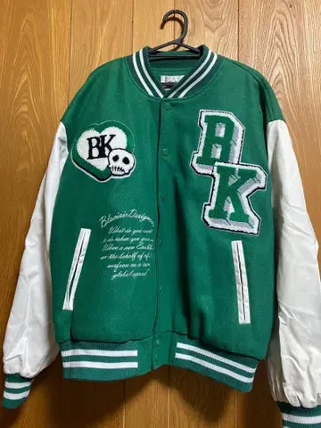 Black air 스켈레톤 자수 바시티 자켓