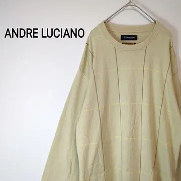 안드레 루치아노 긴팔 니트 스웨터 베이지 계열 코튼 100% 고급