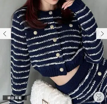 RESEXXY 트위드 보더 니트 가디건